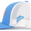 BLUE ROUND FISH FLAG PATCH TRUCKER HATS