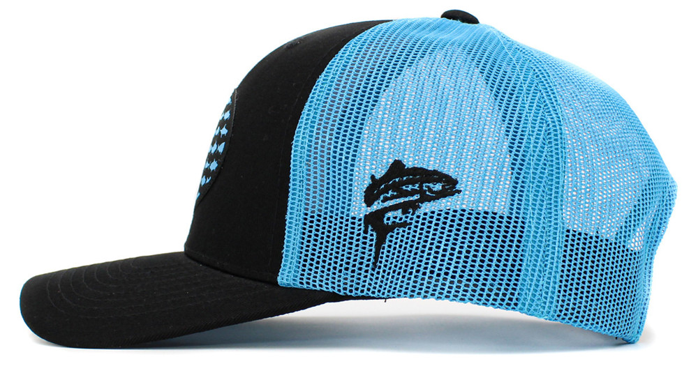 ROUND FISH FLAG PATCH TRUCKER HATS