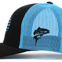 BLACK ROUND FISH FLAG PATCH TRUCKER HATS