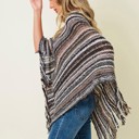 BLACK Multicolor Fringe Ponchos - 4 Styles