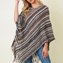 BLACK Multicolor Fringe Ponchos - 4 Styles