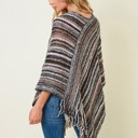 BLACK Multicolor Fringe Ponchos - 4 Styles