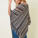 BLACK Multicolor Fringe Ponchos - 4 Styles