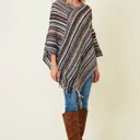 BLACK Multicolor Fringe Ponchos - 4 Styles