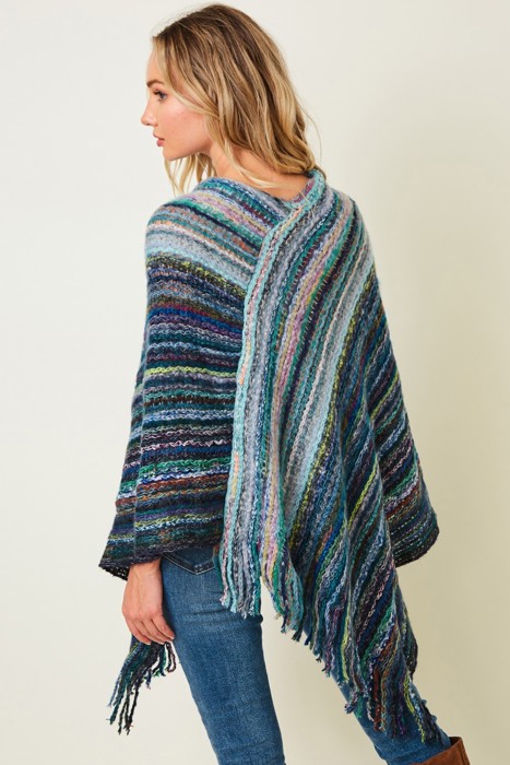 Multicolor Fringe Ponchos - 4 Styles