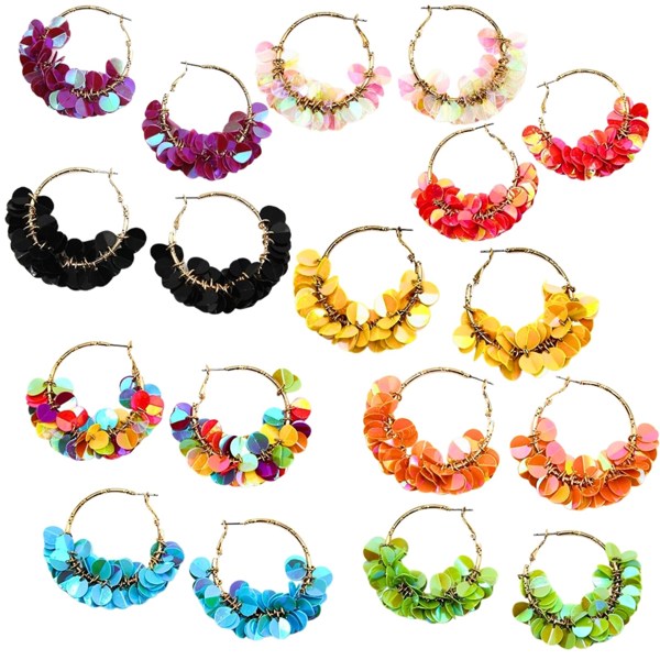 Confetti Hoop Earrings - Lots of Colors