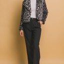  Leopard Print Faux Fur Jacket Black - FREE SHIPPING