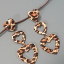  Leopard Heart Drop Earrings