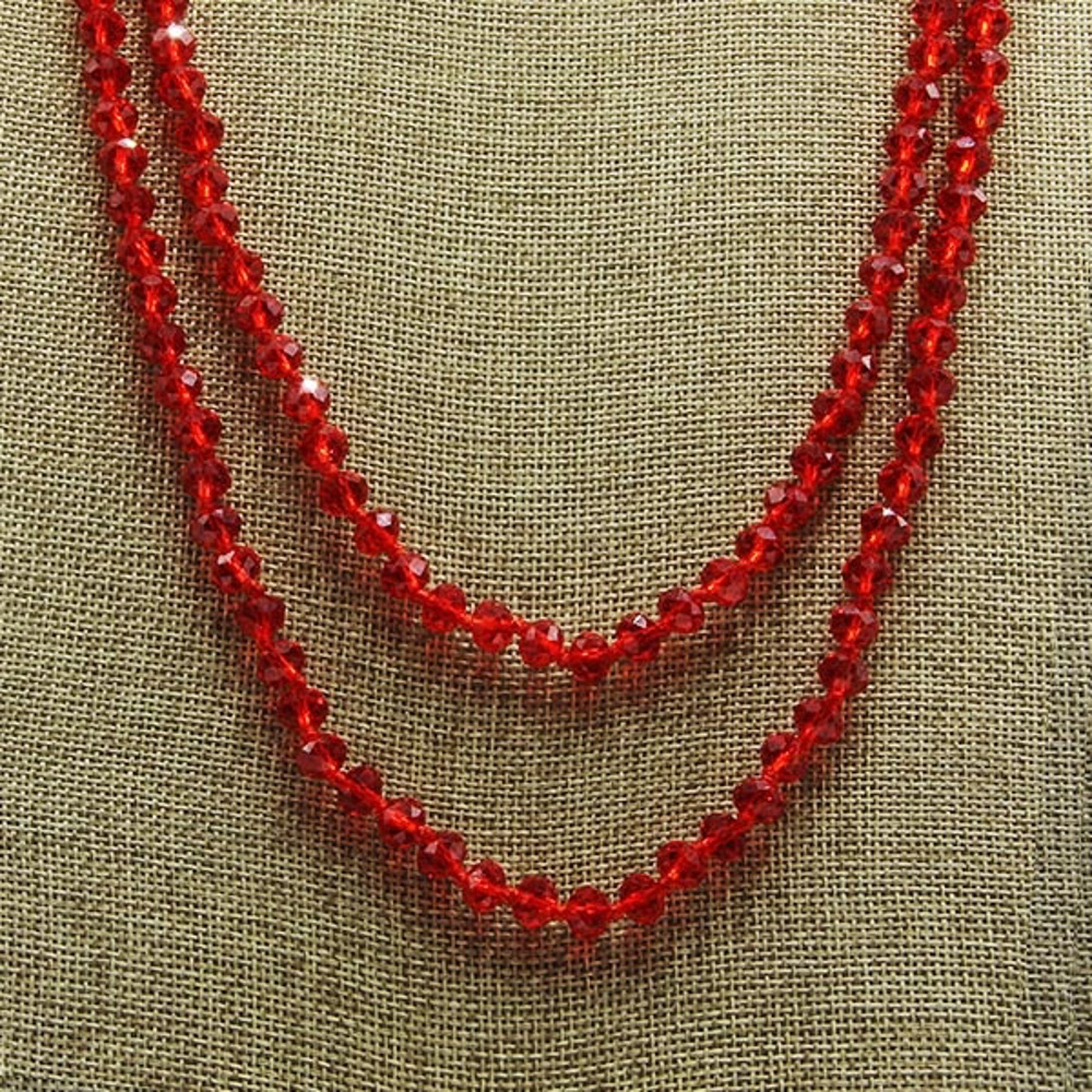 RED 30 - 60 Beaded Necklace - FREE SHIPPING