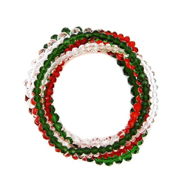 Christmas Beads Multi Strand Stretch Bracelet