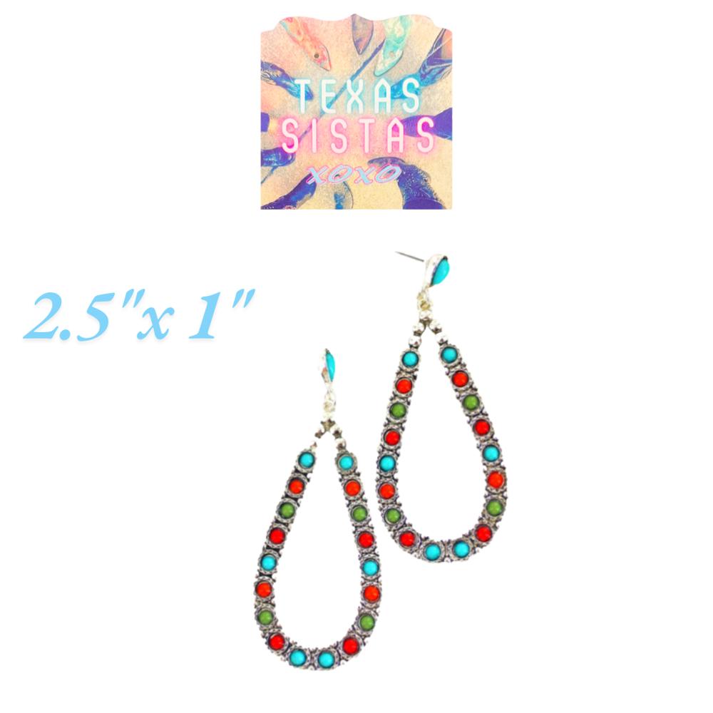 Multi-Colored Teardrop Hoops - Free Shipping