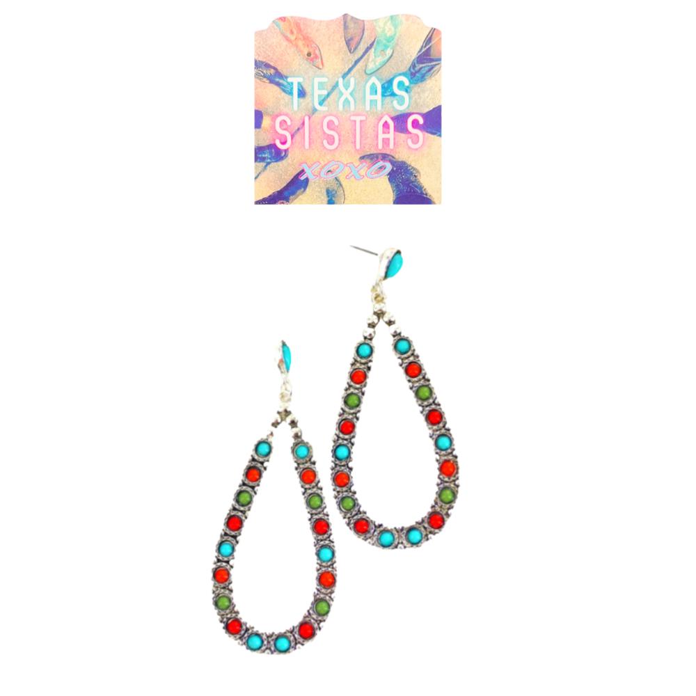 Multi-Colored Teardrop Hoops - Free Shipping