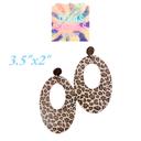  So Cute Wood Leopard Teardrop Circle Earrrings - FREE SHIPPING