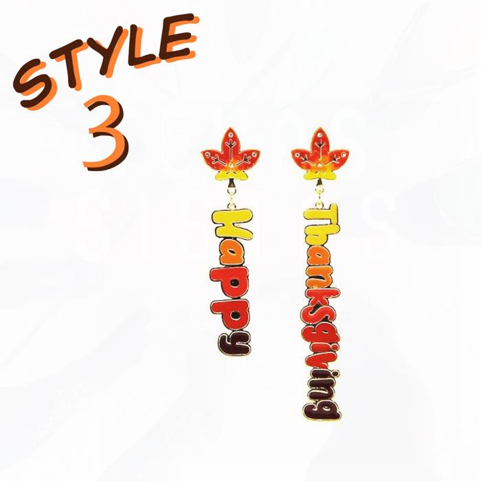 Happy Thanksgiving  Turkey Day Fall Earrings