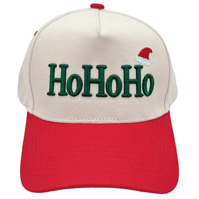 CHRISTmas Santa Hat Ho Ho Ho Embroidery Red Baseball Cap
