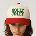  CHRISTmas Holly Jolly Embroidered Adjustable Hat - Red