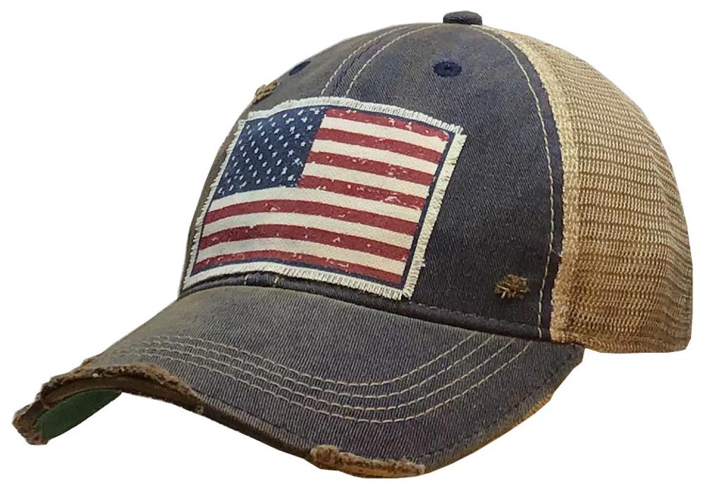 AMERICAN FLAG TRUCKER HAT