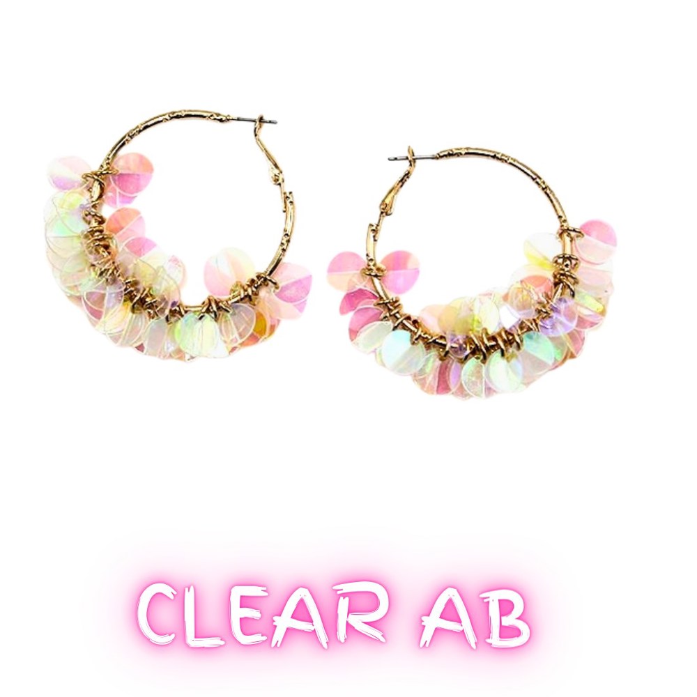 Confetti Hoop Earrings - Lots of Colors