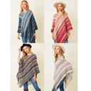  Multicolor Fringe Ponchos - 4 Styles