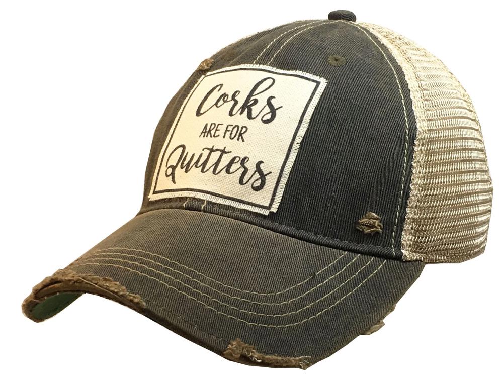 CORKS ARE FOR QUITTERS TRUCKER HAT -FREE SHIPPING