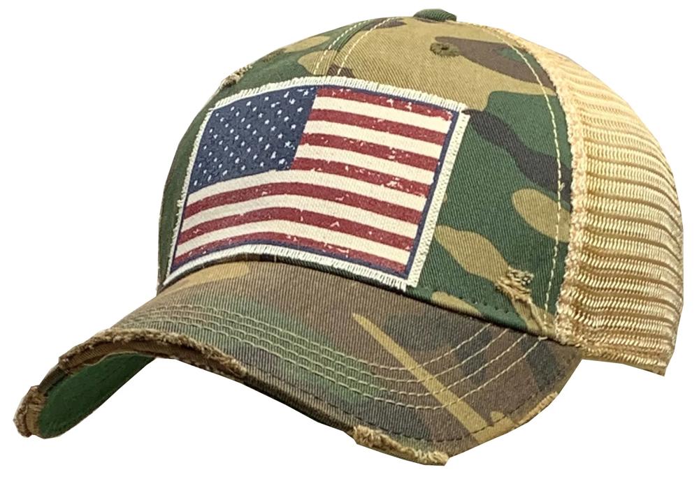 American Flag Camo Trucker Hat