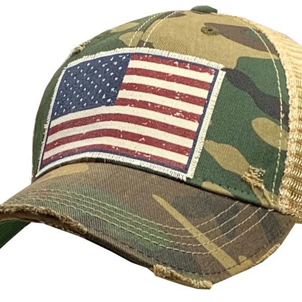 American Flag Camo Trucker Hat