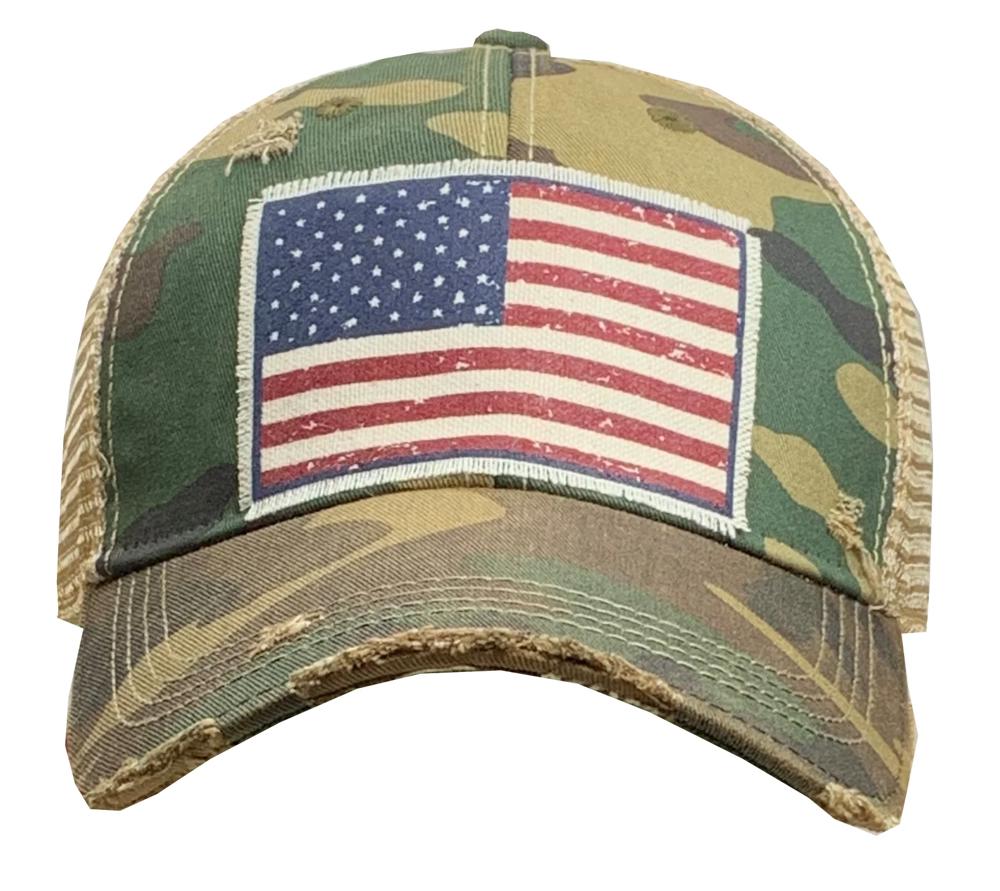 American Flag Camo Trucker Hat