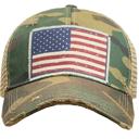  American Flag Camo Trucker Hat