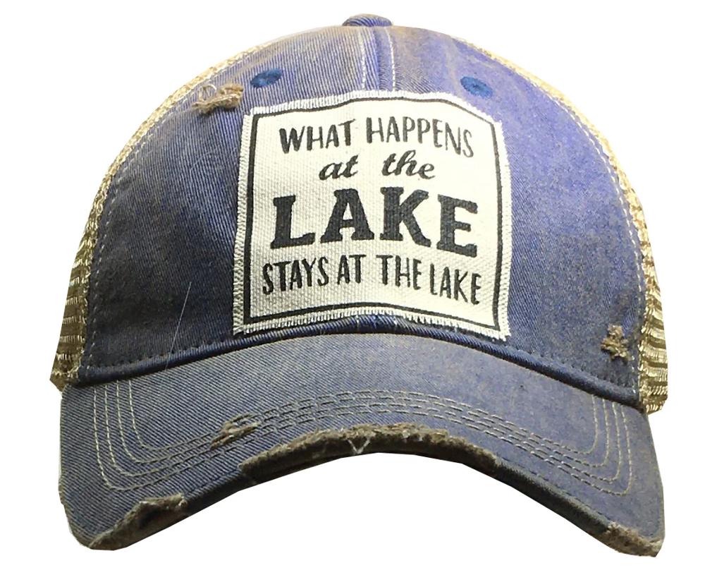 WHAT HAPPENS at the LAKE STAYS AT THE LAKE TRUCKER HAT