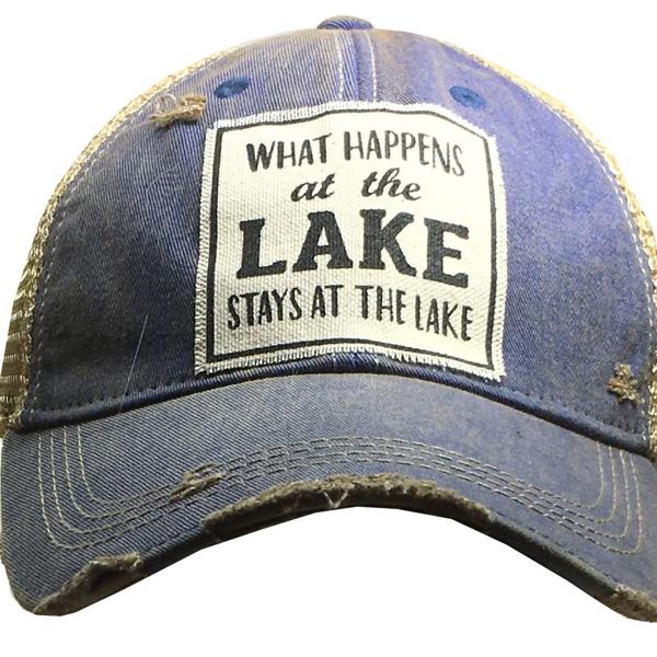 WHAT HAPPENS at the LAKE STAYS AT THE LAKE TRUCKER HAT