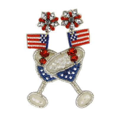 USA FLAG COCKTAIL BLING Earrings