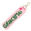  Grinchmas CHRISTmas Seed Bead Bag Charm Keychain Red or Pink
