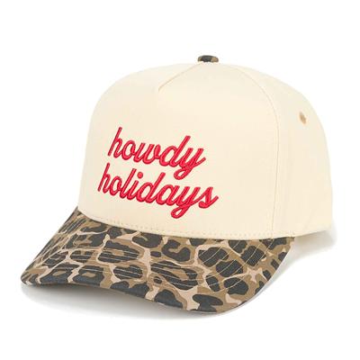 CHRISTMAS C.C Howdy Holidays Embroidered Hat Leopard