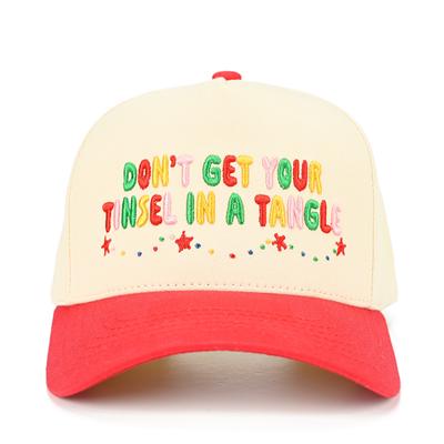 C.C Don't Get Your Tinsel In A Tangle Embroidered Hat Red
