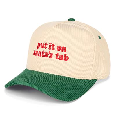 CHRISTMAS C.C. Brand put it on Santa's tab embroidered Hat Green