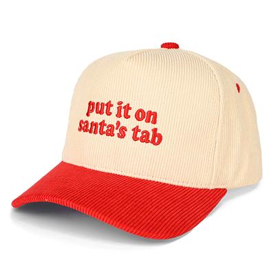 CHRISTMAS C.C. Brand put it on Santa's tab embroidered Hat Red