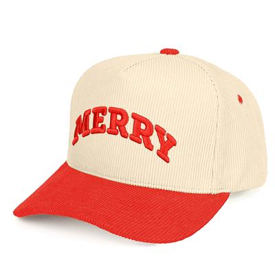 CHRISTMAS C.C MERRY Corduroy Hat Red 