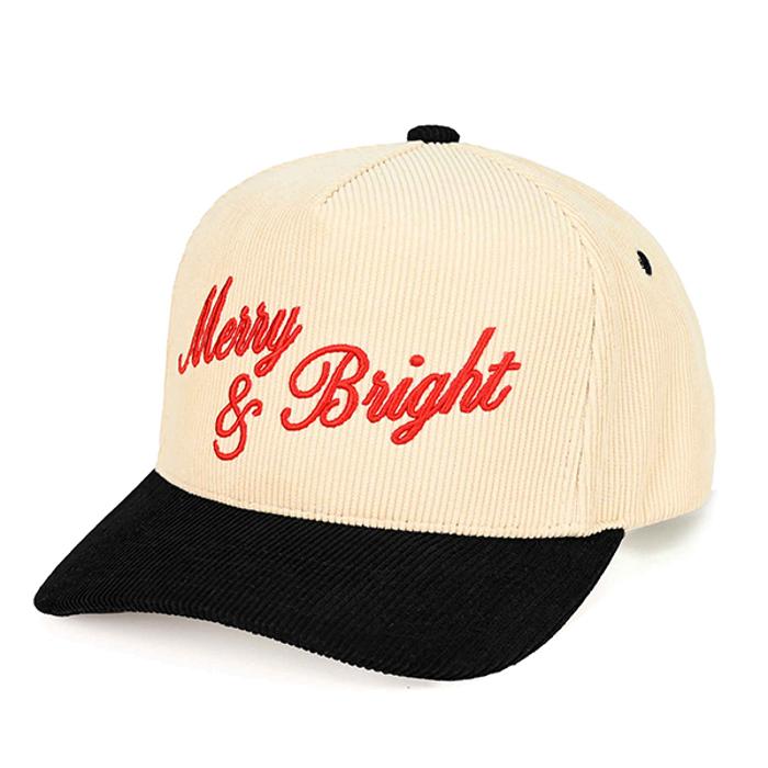 Christmas C.C Merry & Bright Corduroy Hat BLACK