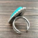  Navajo Turquoise Oval Stone Cuff Ring