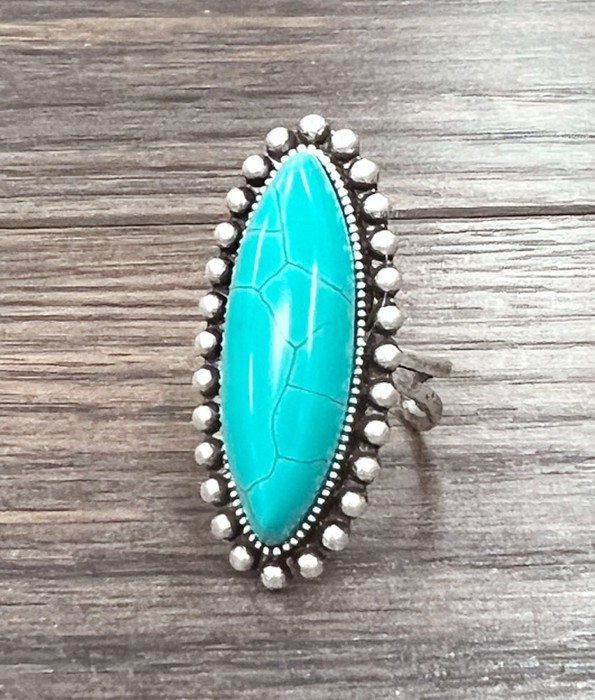 Navajo Turquoise Oval Stone Cuff Ring