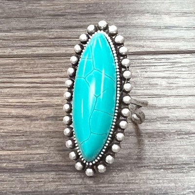 Navajo Turquoise Oval Stone Cuff Ring