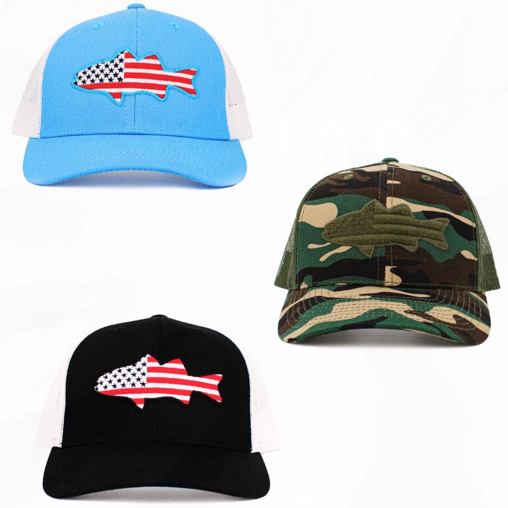 FISH FLAG PATCH TRUCKER HATS - FREE SHIPPING