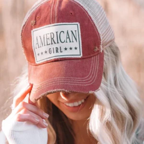 AMERICAN GIRL TRUCKER HAT