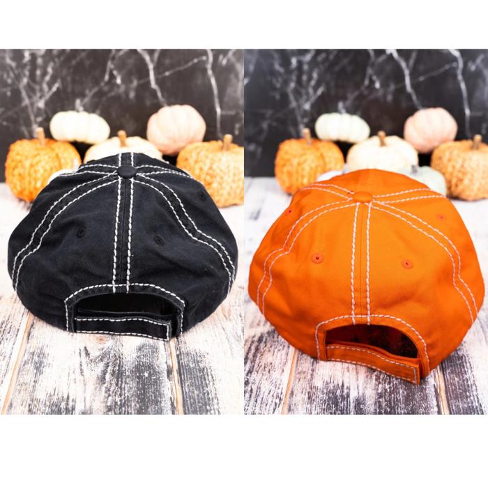 BOO GHOST HALLOWEEN Patch Hats - Orange or Black