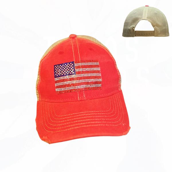 USA BLING PATCH TRUCKER HAT