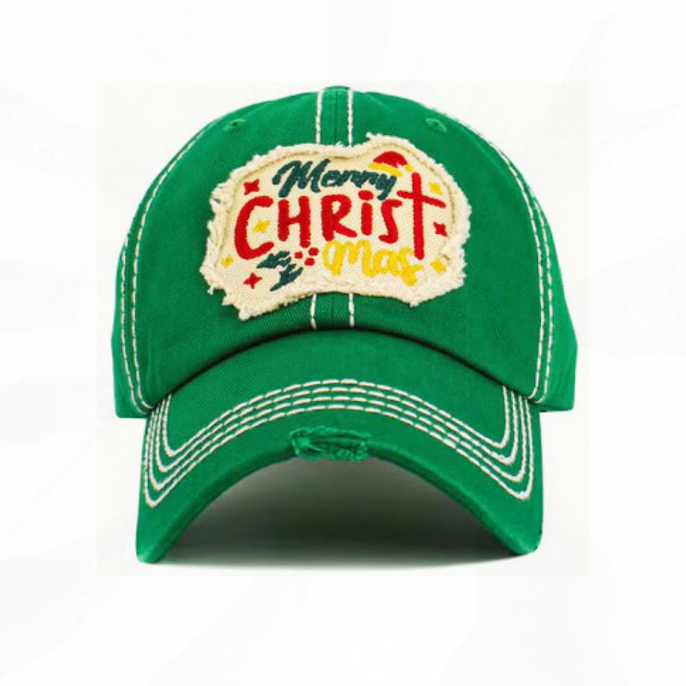 Merry CHRISTmas Hats - Red or Green