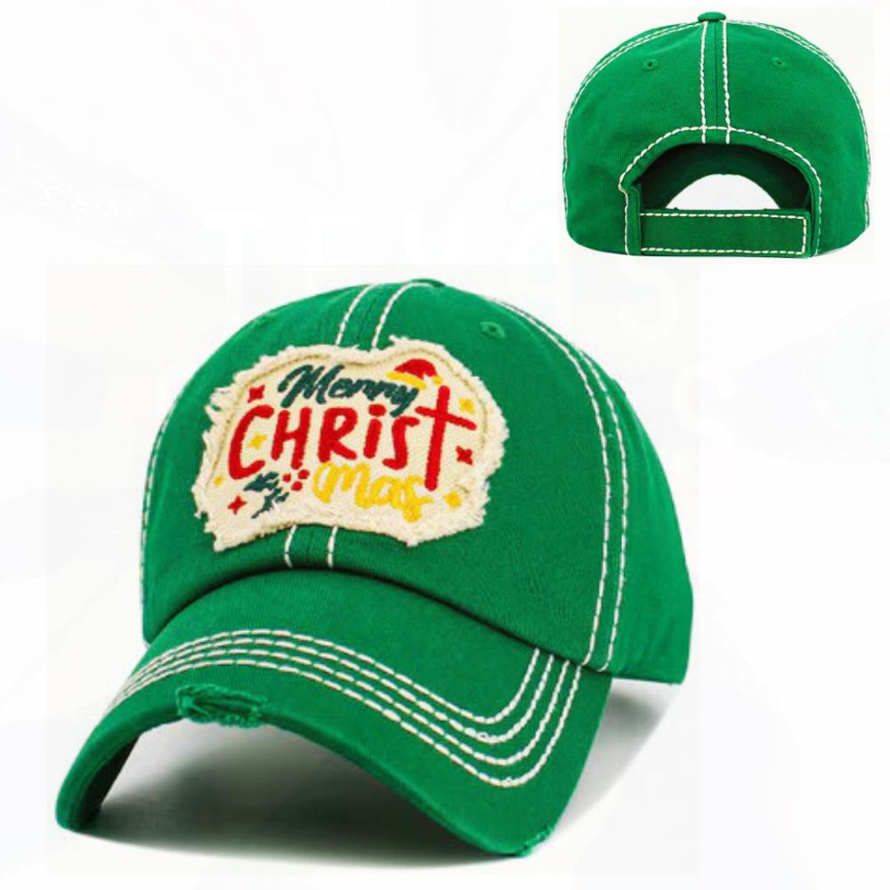 Merry CHRISTmas Hats - Red or Green