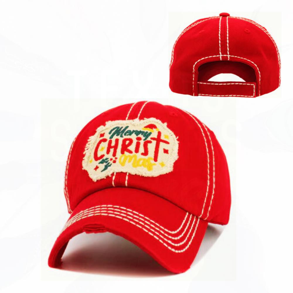 Merry CHRISTmas Hats - Red or Green