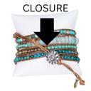  Natural Stone Turquoise Color Vegan Wrap Bracelet