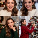  Bling Bow Christmas Tree Dangle Post Earrings